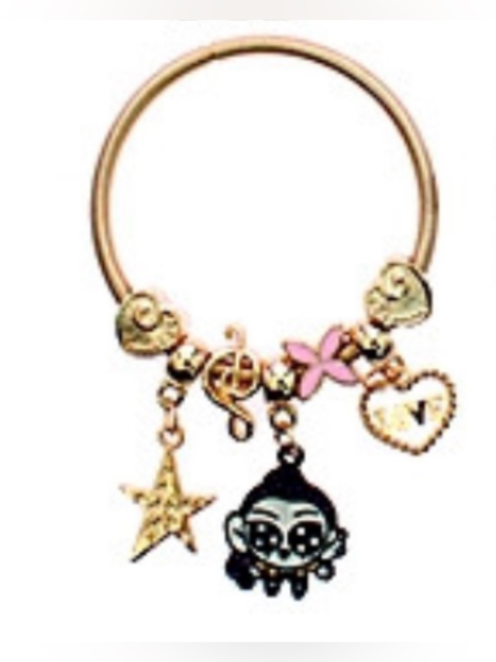 New K-Pop Demon Hunters Rumi Chibi Style Gold Tone Charm Bracelet Gift Huntrix